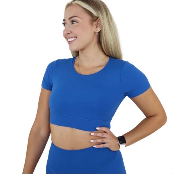 First health blue performance crop Top - Picture 1 of 11